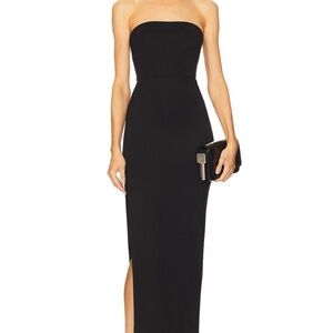 NBD Strapless Black Midi Dress - XS
